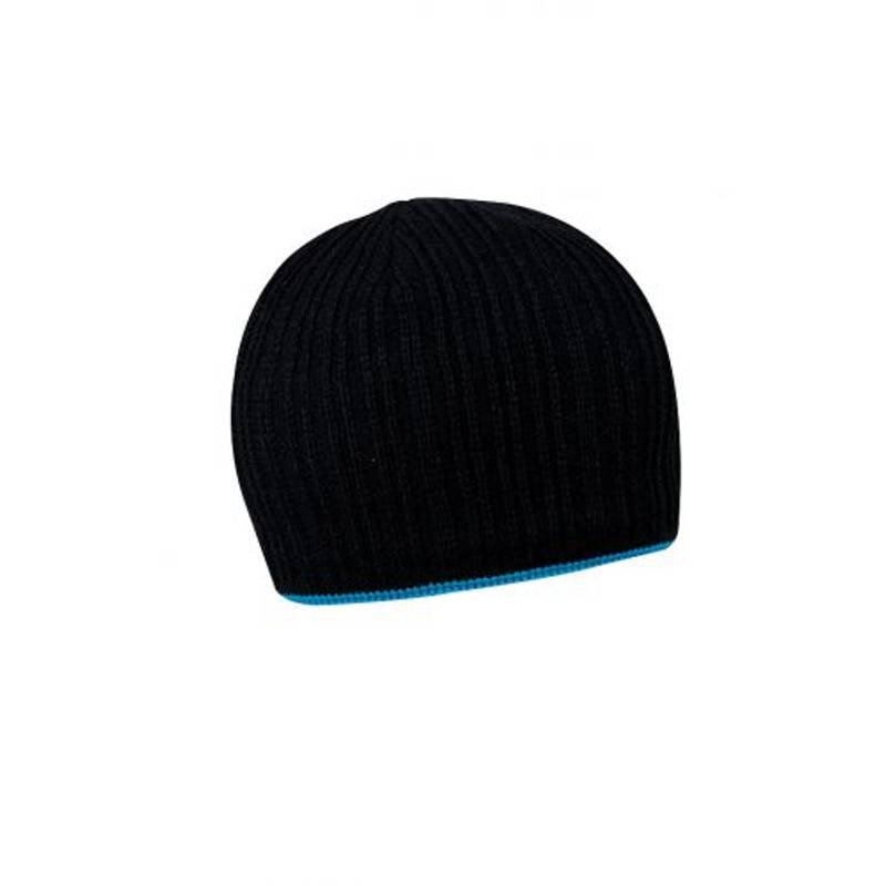 HAKARI černá pletená čepice s barevným lemem, modrá HAKARI černá pletená čepice s barevným lemem, modrá